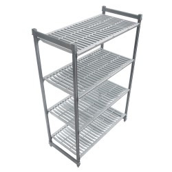 Stelažas sandėliavimui Camshelving Basics Plus iš kompozitinės medžiagos su 4 vėdinamomis lentynomis, Cambro, Camshelving, 91...