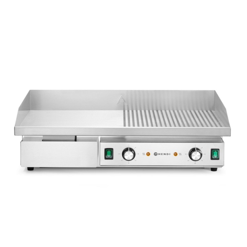 Grilis, pusiau plokščias, pusiau briaunuotas, HENDI, Budget Line, 400V/4400W, 720x460x(H)241mm