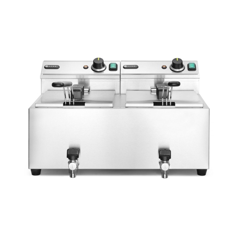 Gruzdintuvė Profi Line su išleidimo čiaupu, 2 × 8 l, HENDI, Profi Line, 16L, 230V/7000W, 610x515x(H)369mm