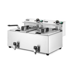 Gruzdintuvė Profi Line su išleidimo čiaupu, 2 × 8 l, HENDI, Profi Line, 16L, 230V/7000W, 610x515x(H)369mm