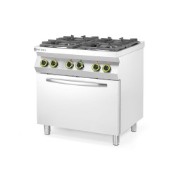 Dujinė viryklė, 4 degikliai, su konvekcine orkaite GN 1/1, HENDI, Kitchen Line, 230V/3000W, 19kW, 800x722x(H)900mm