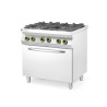 Dujinė viryklė, 4 degikliai, su konvekcine orkaite GN 1/1, HENDI, Kitchen Line, 230V/3000W, 19kW, 800x722x(H)900mm