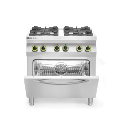 Dujinė viryklė, 4 degikliai, su konvekcine orkaite GN 1/1, HENDI, Kitchen Line, 230V/3000W, 19kW, 800x722x(H)900mm