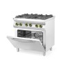 Dujinė viryklė, 4 degikliai, su konvekcine orkaite GN 1/1, HENDI, Kitchen Line, 230V/3000W, 19kW, 800x722x(H)900mm