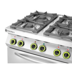 Dujinė viryklė, 4 degikliai, su konvekcine orkaite GN 1/1, HENDI, Kitchen Line, 230V/3000W, 19kW, 800x722x(H)900mm