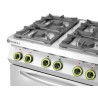 Dujinė viryklė, 4 degikliai, su konvekcine orkaite GN 1/1, HENDI, Kitchen Line, 230V/3000W, 19kW, 800x722x(H)900mm