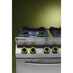 Dujinė viryklė, 4 degikliai, su konvekcine orkaite GN 1/1, HENDI, Kitchen Line, 230V/3000W, 19kW, 800x722x(H)900mm