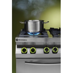 Dujinė viryklė, 4 degikliai, su konvekcine orkaite GN 1/1, HENDI, Kitchen Line, 230V/3000W, 19kW, 800x722x(H)900mm