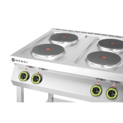 Elektrinė viryklė Kitchen Line, 4 kaitviėčių, ant atviro pagrindo, HENDI, Kitchen Line, 400V/10400W, 800x700x(H)900mm