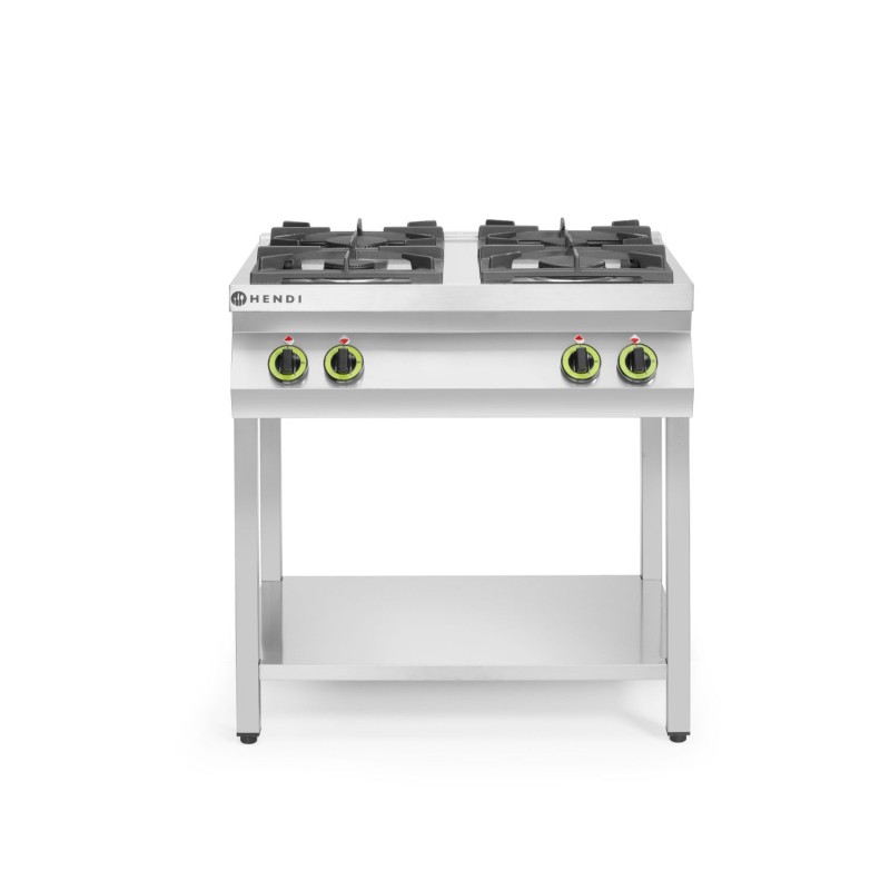Dujinė viryklė, Kitchen Line, 4 degikliai – su atviru stovu, HENDI, Kitchen Line, 19kW, 800x700x(H)900mm