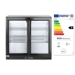 Dvejų stumdomų durų baro šaldytuvas , Arktic, 158L, Juodas, 230V/160W, 520x900x(H)870mm