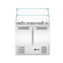 2 durų salotų šaldytuvo stalas su stikliniu antstatu, Arktic, 146L, 230V/145W, 695x900x(H)1270mm