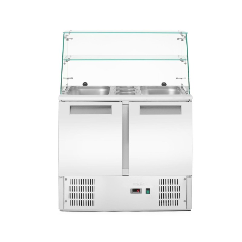 2 durų salotų šaldytuvo stalas su stikliniu antstatu, Arktic, 146L, 230V/145W, 695x900x(H)1270mm