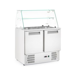 2 durų salotų šaldytuvo stalas su stikliniu antstatu, Arktic, 146L, 230V/145W, 695x900x(H)1270mm