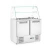 2 durų salotų šaldytuvo stalas su stikliniu antstatu, Arktic, 146L, 230V/145W, 695x900x(H)1270mm