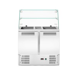 2 durų salotų šaldytuvo stalas su stikliniu antstatu, Arktic, 146L, 230V/145W, 695x900x(H)1270mm