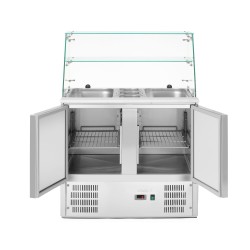 2 durų salotų šaldytuvo stalas su stikliniu antstatu, Arktic, 146L, 230V/145W, 695x900x(H)1270mm