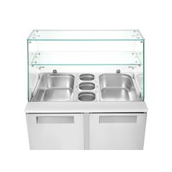 2 durų salotų šaldytuvo stalas su stikliniu antstatu, Arktic, 146L, 230V/145W, 695x900x(H)1270mm