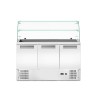 3 durų salotų šaldytuvo stalas su stikliniu antstatu, Arktic, 219L, 230V/155W, 695x1365x(H)1270mm