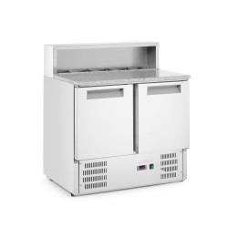 2 durų šaldytuvo stalas su antstatu ir granito stalviršiu, Arktic, 146L, 230V/145W, 700x900x(H)1070mm