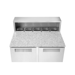 2 durų šaldytuvo stalas su antstatu ir granito stalviršiu, Arktic, 146L, 230V/145W, 700x900x(H)1070mm