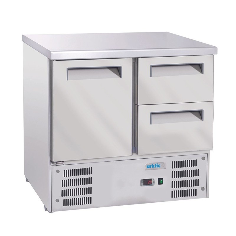 Šaldytuvas su stalviršiu, 1 durelėmis ir 2 stalčiais, Arktic, GN 1/1, 247L, 230V/143W, 900x700x(H)855mm