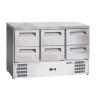 Šaldytuvas su stalviršiu ir 6 stalčiais, Arktic, GN 1/1, 368L, 230V/304W, 1365x700x(H)855mm