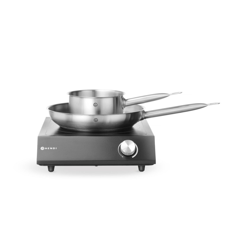Rinkinys: Indukcinė viryklė 3500 W + prikaistuvis + keptuvė, HENDI, Juodas, 230V/3500W, 320x395x(H)95mm