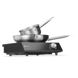 Rinkinys: Indukcinė viryklė 3500 W + prikaistuvis + keptuvė, HENDI, Juodas, 230V/3500W, 320x395x(H)95mm