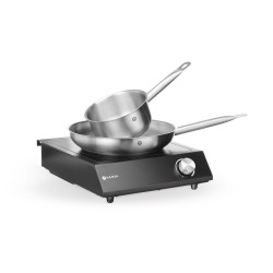 Rinkinys: Indukcinė viryklė 3500 W + prikaistuvis + keptuvė, HENDI, Juodas, 230V/3500W, 320x395x(H)95mm