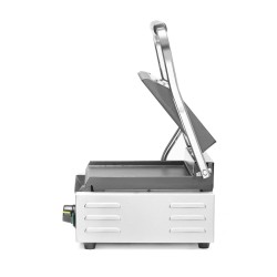 Vienpusis kontaktinis grilis, HENDI, rifliuotas viršus ir lygi apačia, 230V/1800W, 310x375x(H)216mm