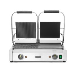 Dvigubas kontaktinis grilis, HENDI, 1/2 lygus, 1/2 rifliuotas, 230V/3600W, 570x375x(H)216mm