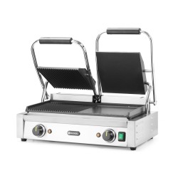Dvigubas kontaktinis grilis, HENDI, 1/2 lygus, 1/2 rifliuotas, 230V/3600W, 570x375x(H)216mm
