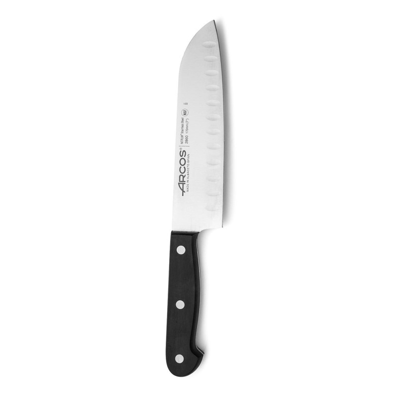 Santoku peilis su „Granton“ kraštu, UNIVERSAL serija, Arcos, Juodas, (L)290mm