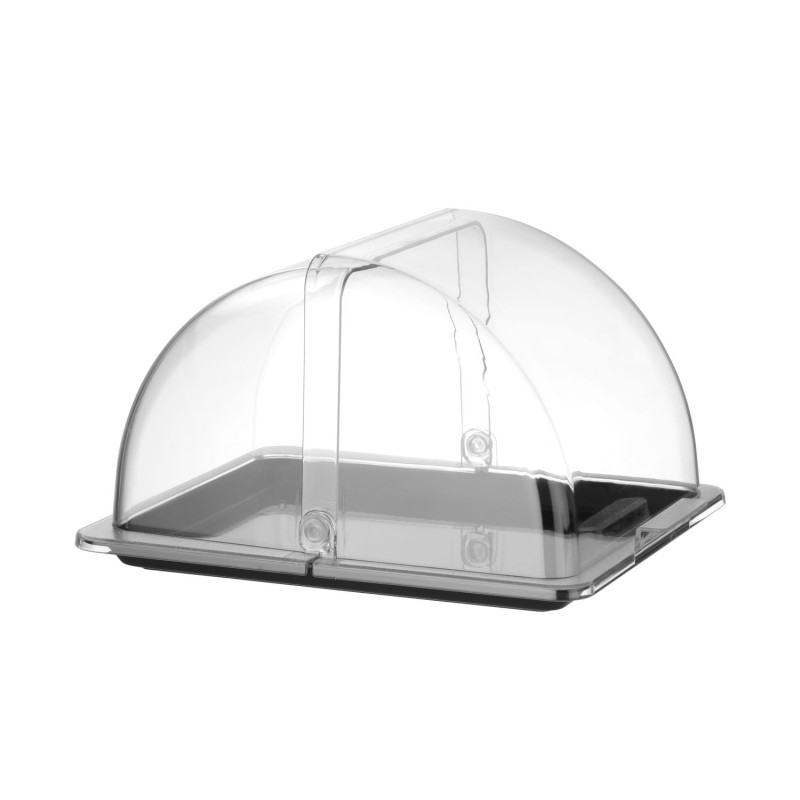 Vieno aukšto Roll-top vitrinėlė, HENDI, GN 1/2, Juodas, 325x265mm
