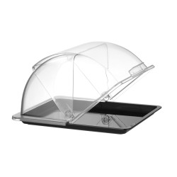 Vieno aukšto Roll-top vitrinėlė, HENDI, GN 1/2, Juodas, 325x265mm