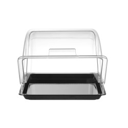 Vieno aukšto Roll-top vitrinėlė, HENDI, GN 1/2, Juodas, 325x265mm