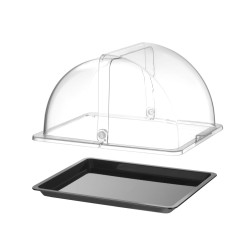Vieno aukšto Roll-top vitrinėlė, HENDI, GN 1/2, Juodas, 325x265mm