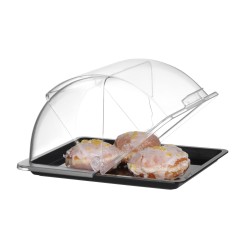 Vieno aukšto Roll-top vitrinėlė, HENDI, GN 1/2, Juodas, 325x265mm
