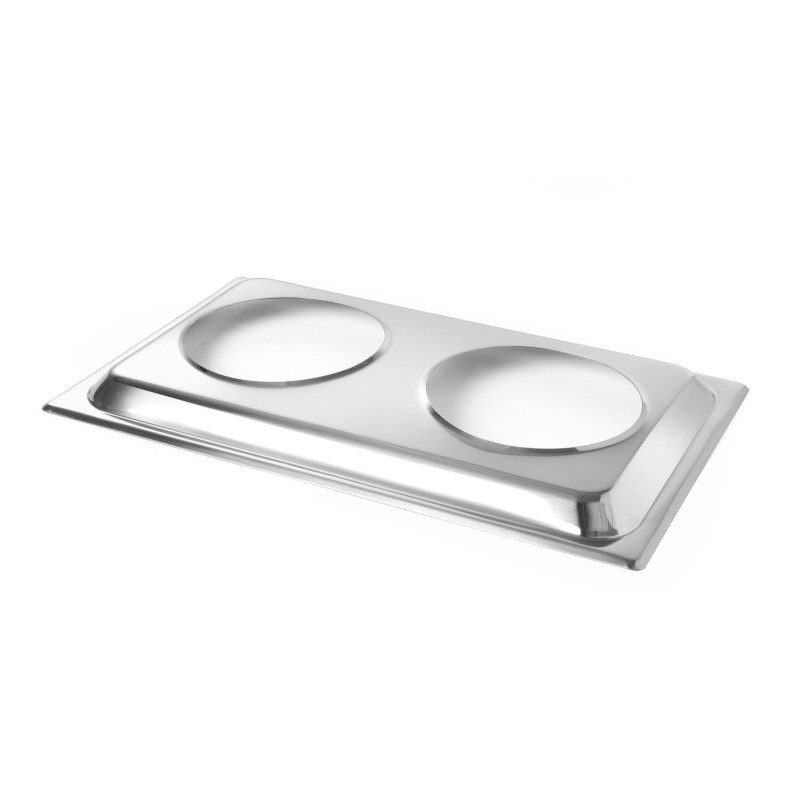 Adapteris GN 1/1 dviem įdėklams maisto šildynei, HENDI, tarpinis dangtis, GN 1/1, 530x325x(H)30mm