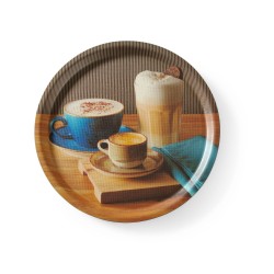 Neslystantis valgio padėklas, su atspaudais, HENDI, tasty coffee, ⌀380x(H)15mm