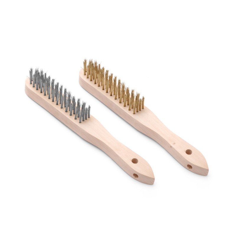 Žalvario ir nerūdijančiojo plieno vielinių šepetėlių rinkinys - 2 vnt, HENDI, 2 vnt., (L)290mm
