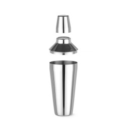 Plaktuvė kobleris, 3 dalių, BarUp, 0,75L, Sidabro, ⌀90x(H)255mm